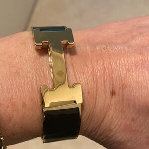 Gold and black hinge bracelet